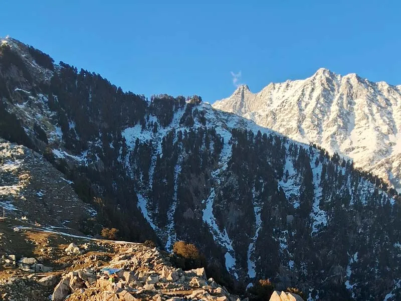 Magnificent snow-dusted ridges of the mighty Dhauladhar mountain range
