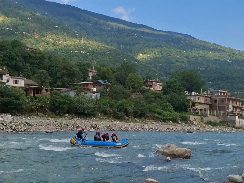 White water river rafting thrill in the Beas River, Kullu