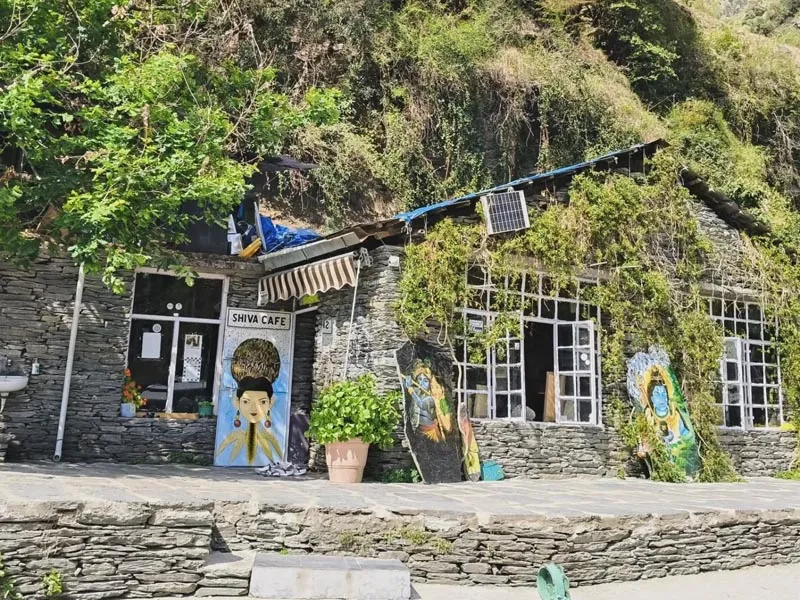 Charming rustic stone vibes of the famous Shiva Cafe in Bhagsu